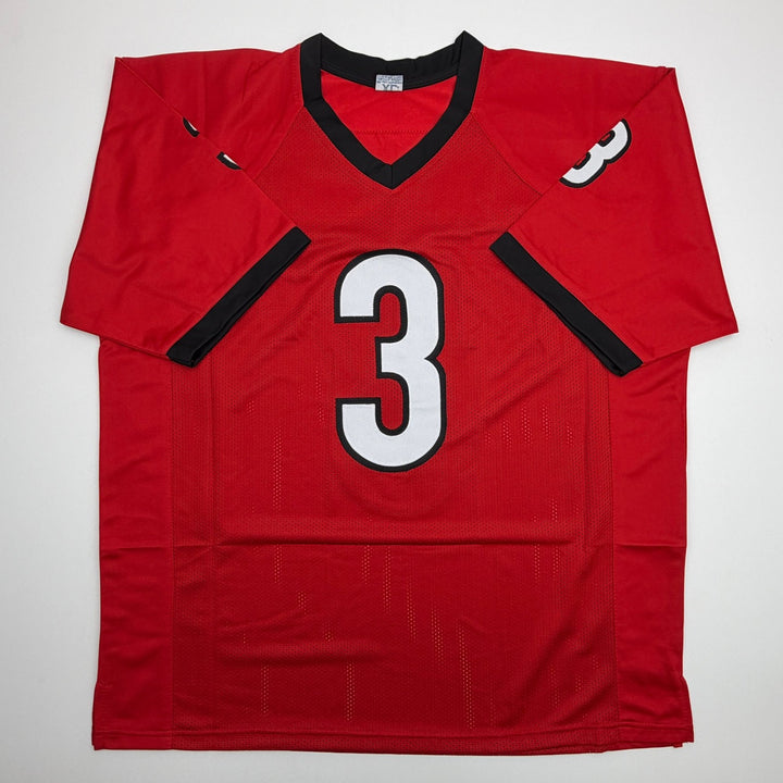 Autographed/Signed Roquan Smith Georgia Red College Football Jersey Beckett COA
