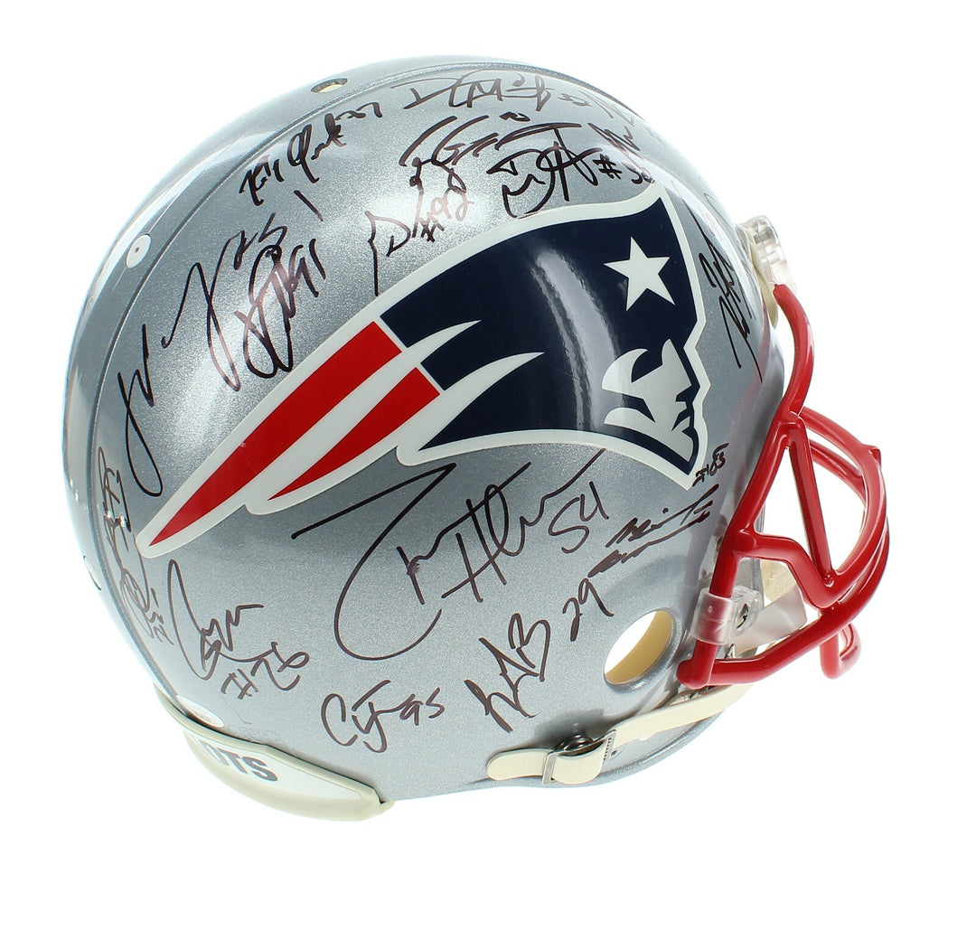 2015-16 New England Patriots Team Signed Helmet JSA COA Tom Brady Gronkowski +33