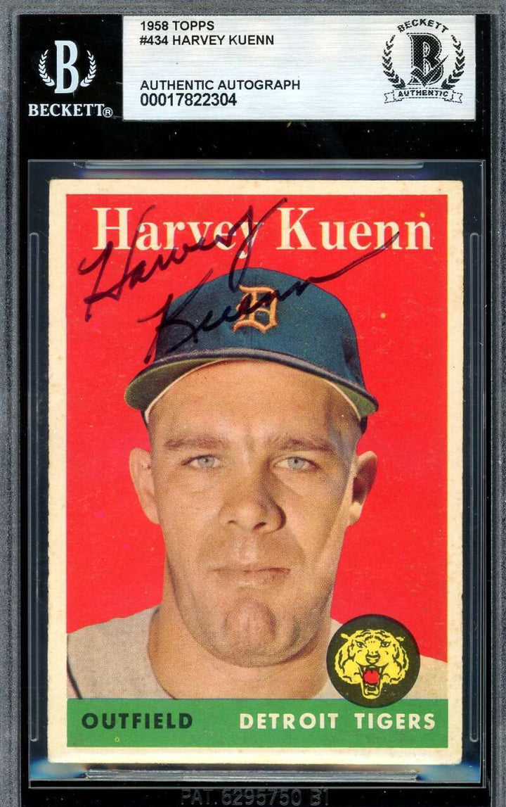 Harvey Kuenn Beckett BAS Signed 1958 Topps Autograph