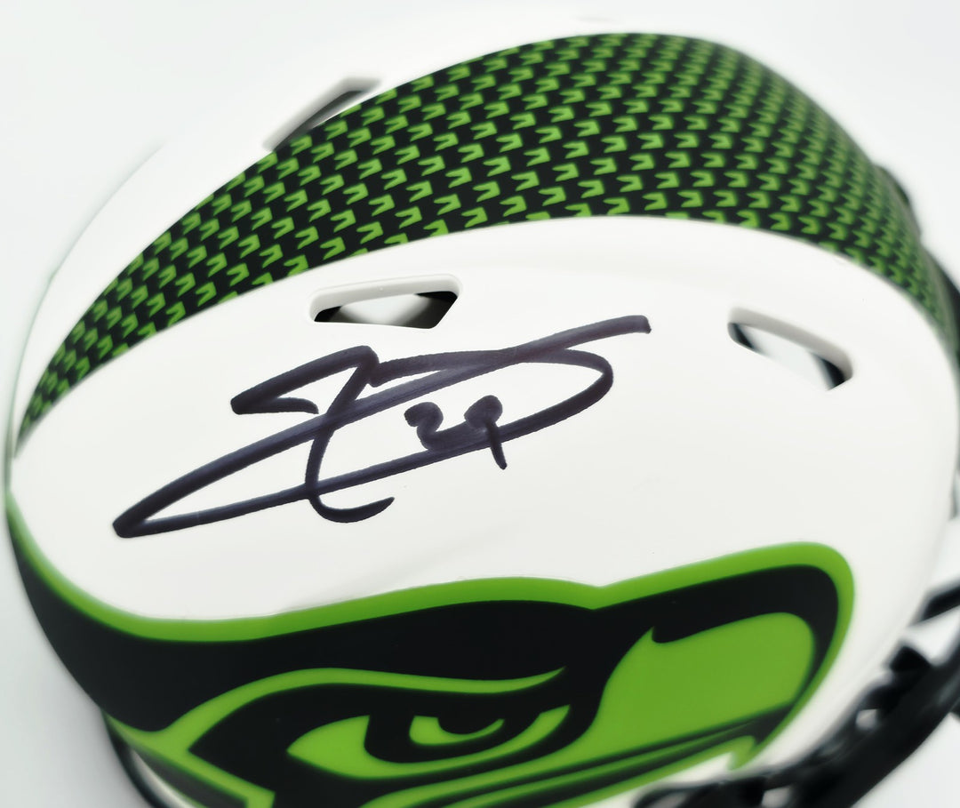 Earl Thomas III Auto Seahawks White Lunar Eclipse Speed Mini Helmet Beckett Wit