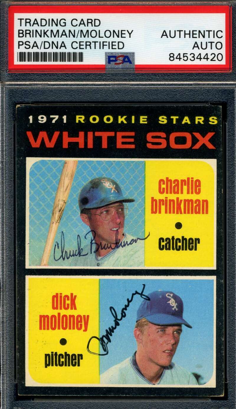 Charlie Brinkman Dick Moloney PSA DNA Coa Signed 1971 Topps Autograph
