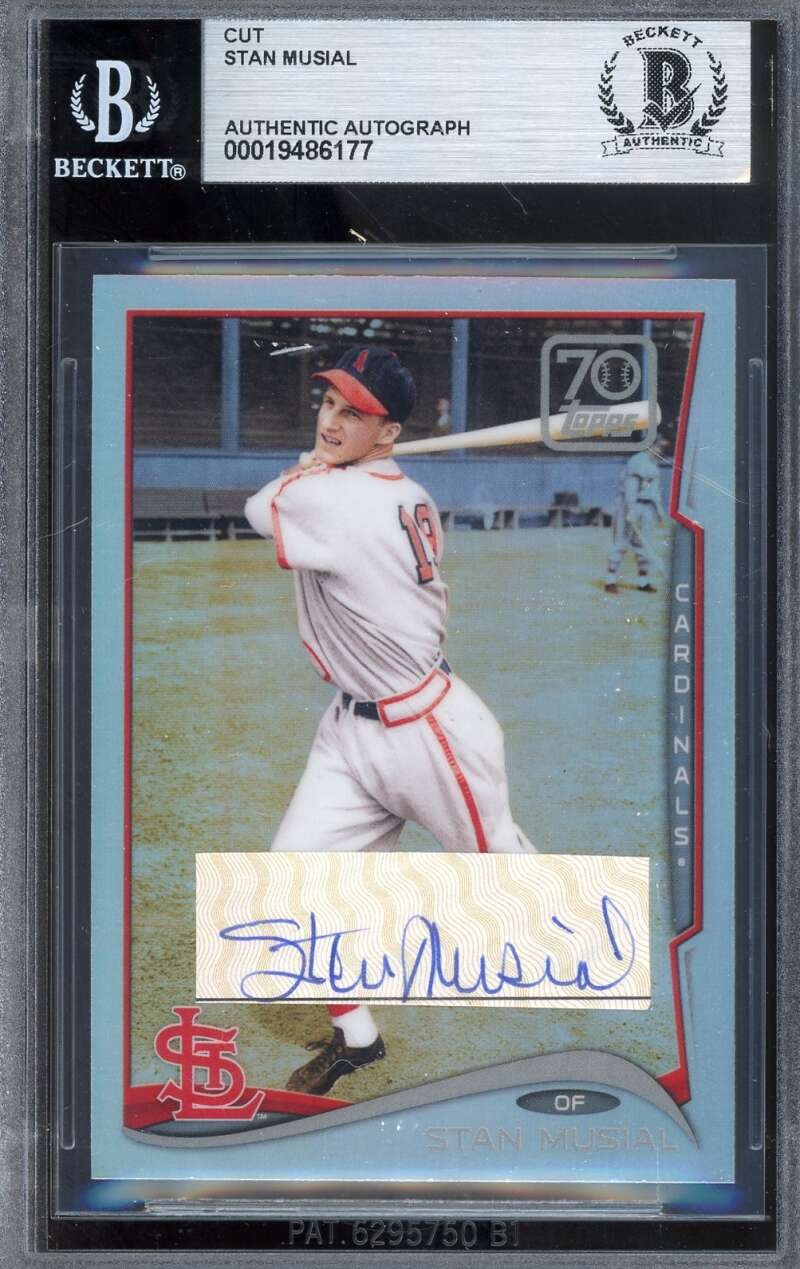 Stan Musial Beckett BAS Signed 2021 Topps Cut Autograph Cardinals