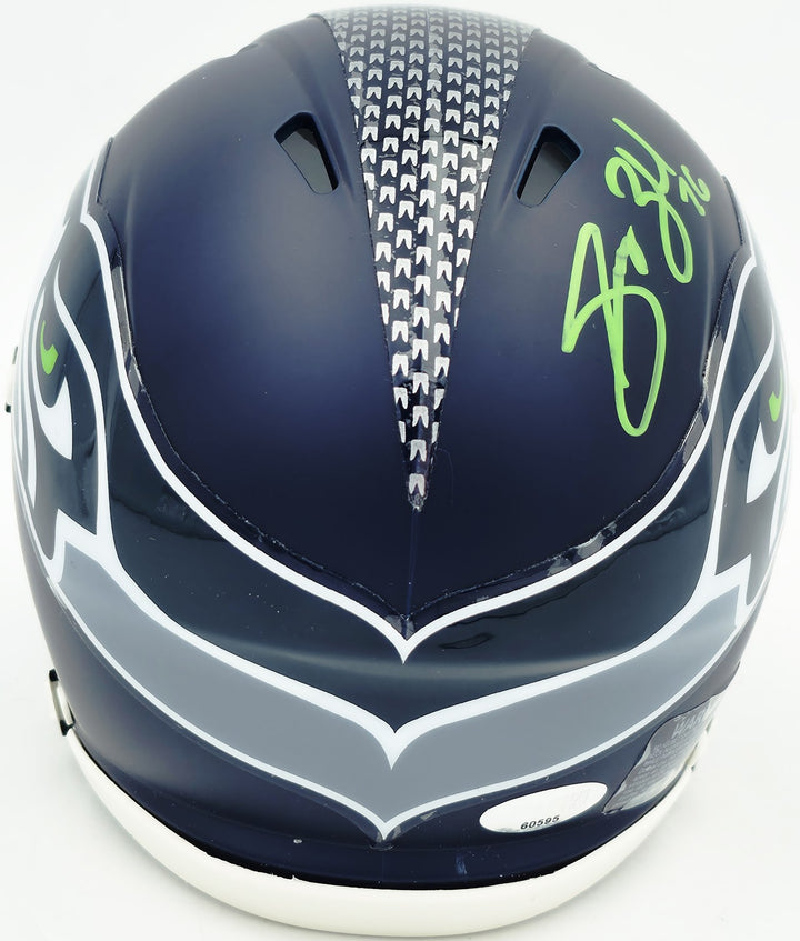Grey Zabel Signed Seattle Seahawks Blue Speed Mini Helmet MCS Holo