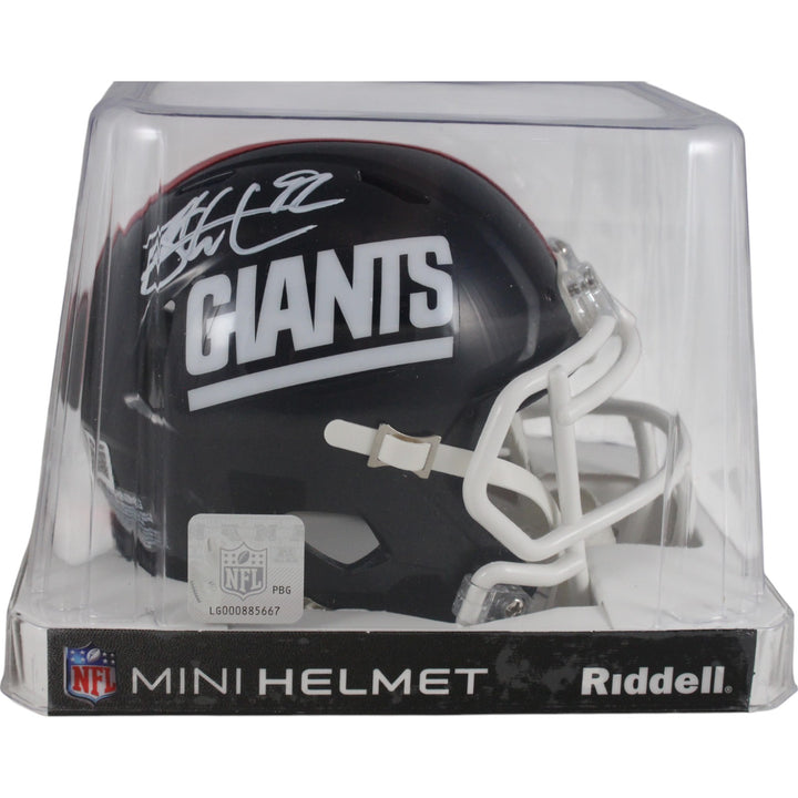 Michael Strahan Autographed New York Giants TB 80-99 Mini Helmet Beckett 49853