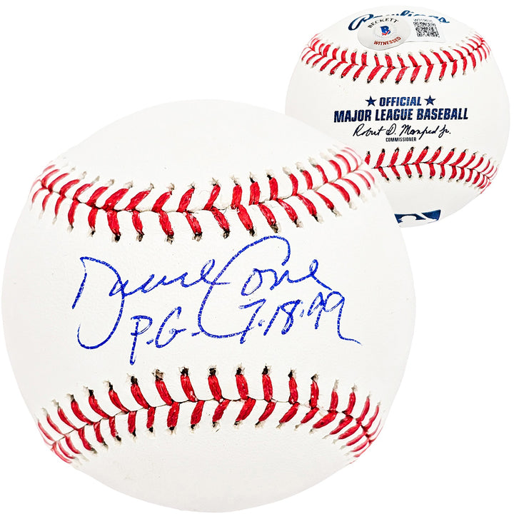 David Cone Signed MLB Baseball New York Yankees "PG 7-18-99" Beckett Witness