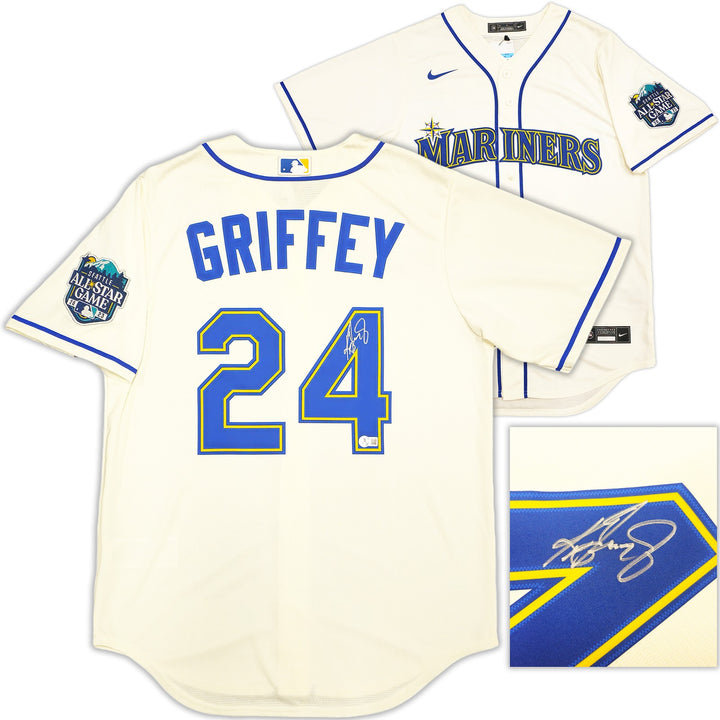 Mariners Ken Griffey Jr Auto Cream Nike 2023 AS Game Patch Jersey Size M Beckett
