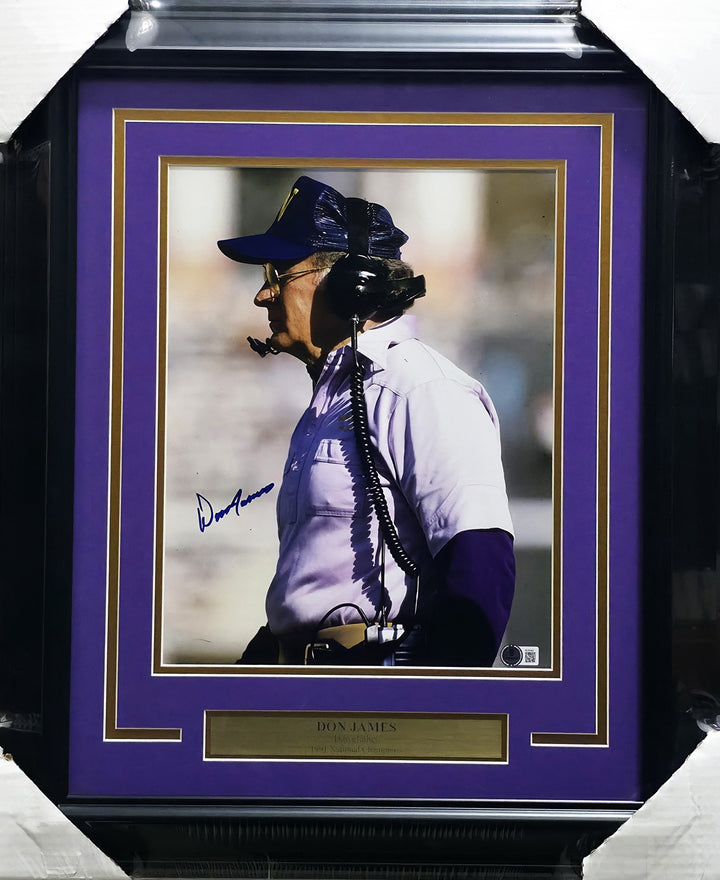 Don James Signed Framed 11x14 Photo Washington Huskies Beckett #AE31842