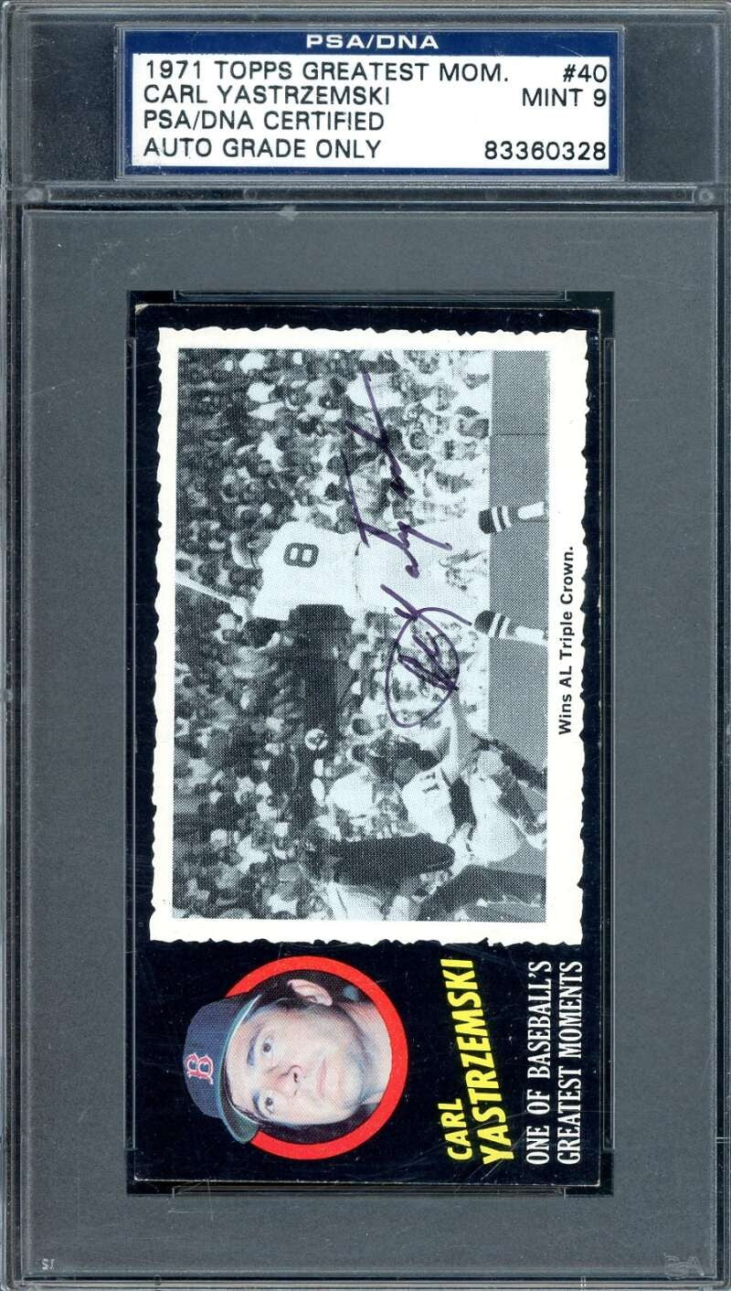 Carl Yastrzemski Mint 9 PSA DNA Signed 1971 Topps Greatest Moments Autograph