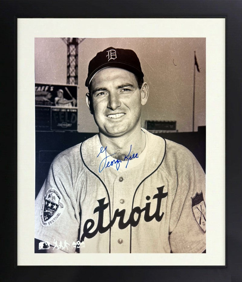 George Kell Signed Detroit Tigers MLB Licensed B&W 8x10 Photo Framed - COA/HOF