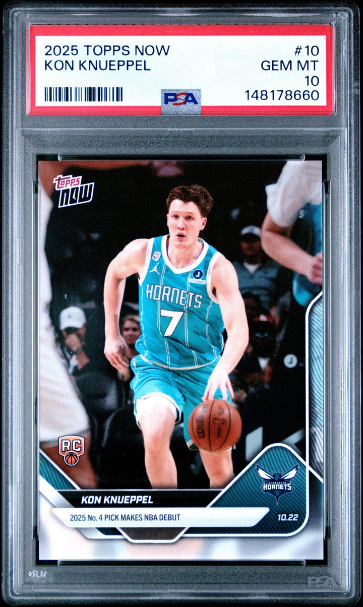 Graded 2025 Topps Now Kon Knueppel #10 Rookie RC Basketball Card PSA 10