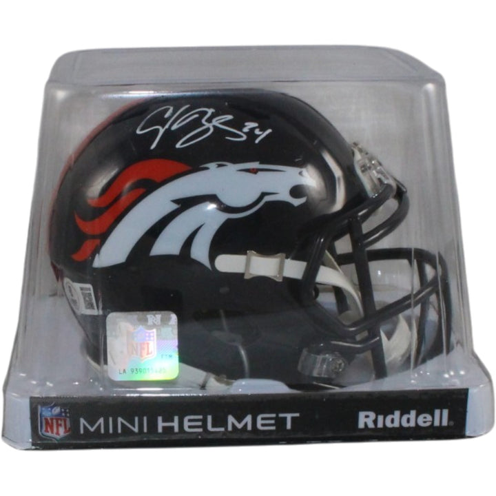 Champ Bailey Autographed Denver Broncos TB 97-23 Mini Helmet Beckett 56387