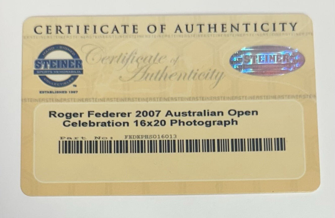 Roger Federer Signed 16x20 Framed 2007 Australian Open Photo Auto Steiner COA