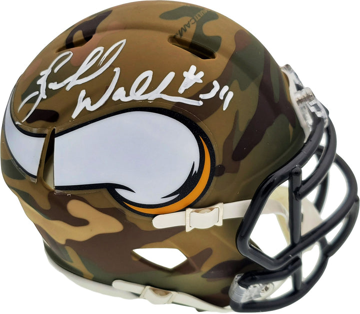 Herschel Walker Signed Minnesota Vikings Camo Speed Mini Helmet Beckett BAS
