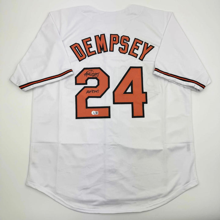 Autographed/Signed Rick Dempsey "MVP 83 WS" Baltimore White Jersey BAS COA