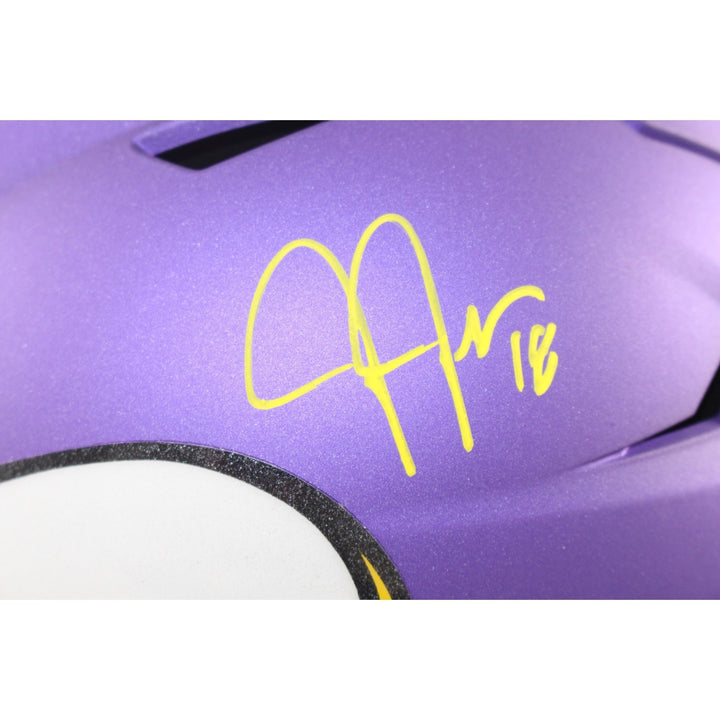 Justin Jefferson Autographed Minnesota Vikings Mid-Size Midi Helmet BAS W 56172