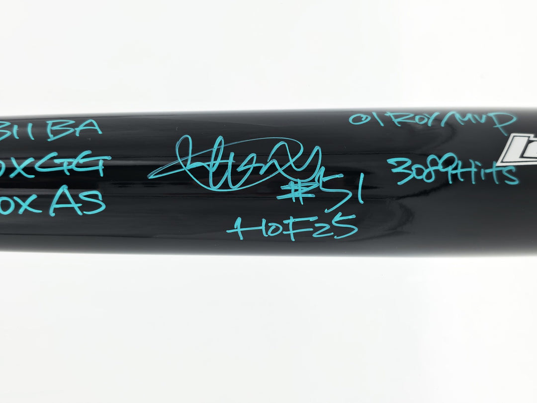 Ichiro Suzuki Auto Black Mizuno Player Model Bat Mariners 7 Stat Beckett Witness
