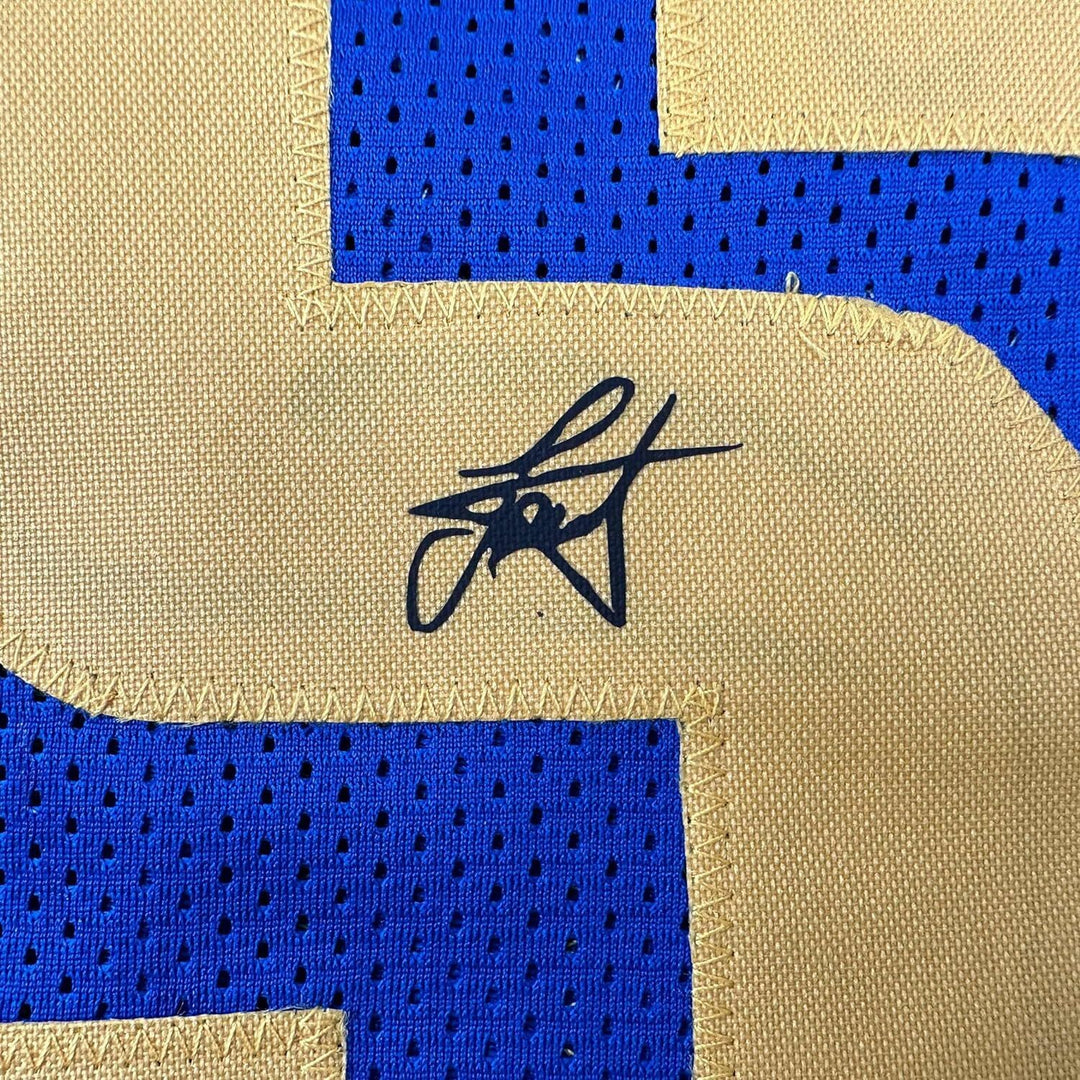 Framed Facsimile Autographed Nikola Jokic 33x42 Blue Reprint Laser Auto Jersey