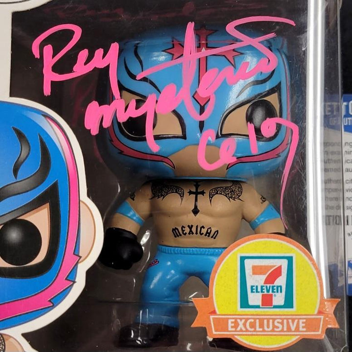 Rey Mysterio signed WWE Wrestling 7-Eleven Exclusive Funko Pop autograph ~ BAS