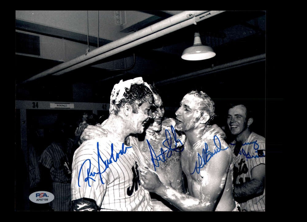Boswell Grote Shamsky Swoboda PSA DNA Signed 8x10 Photo Autograph Mets