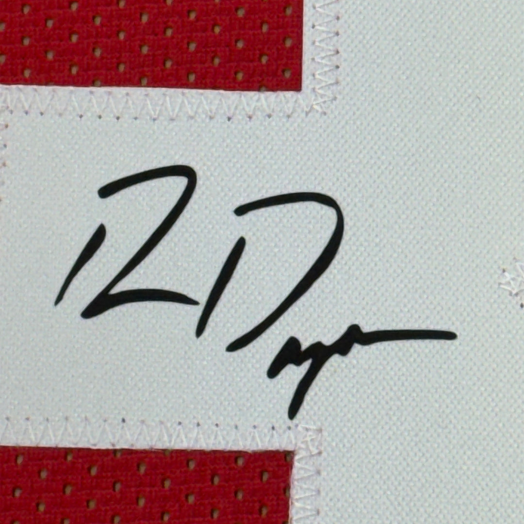 Framed Facsimile Autographed Ron Dayne 33x42 Wisconsin Red Reprint Laser Jersey