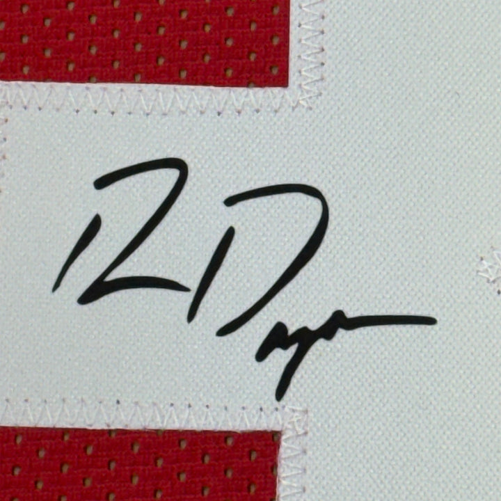 Framed Facsimile Autographed Ron Dayne 33x42 Wisconsin Red Reprint Laser Jersey