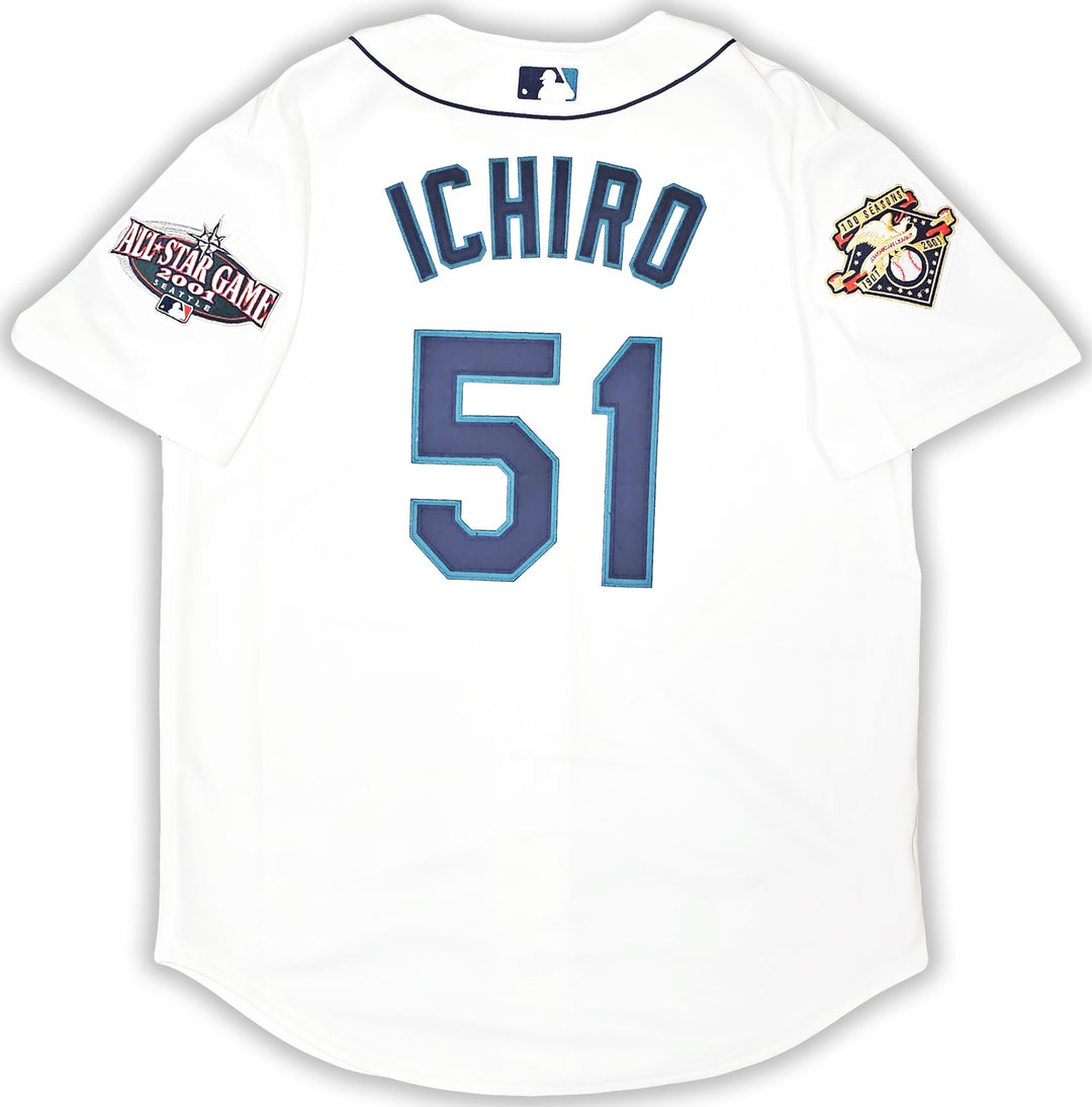 Mariners Ichiro Suzuki Auto White Auth Mitchell Ness 2001 AS Jersey 44 MLB Debut