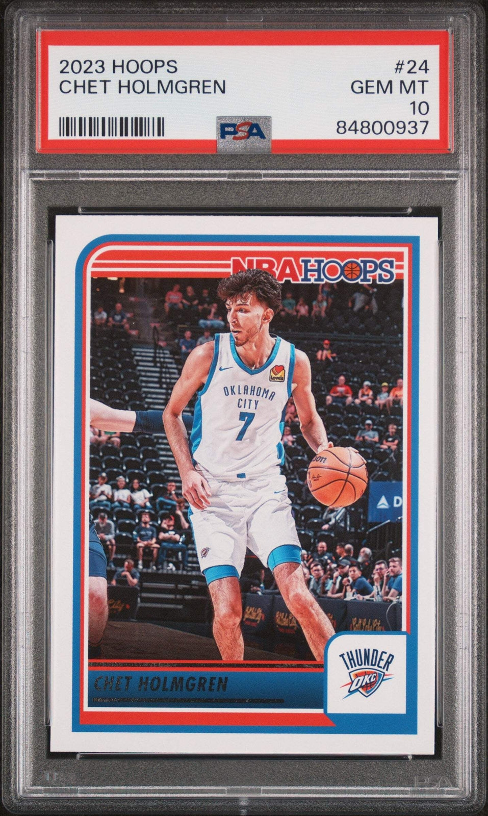Graded 2022 Panini NBA Hoops Chet Holmgren #24 Rookie RC Basketball Card PSA 10