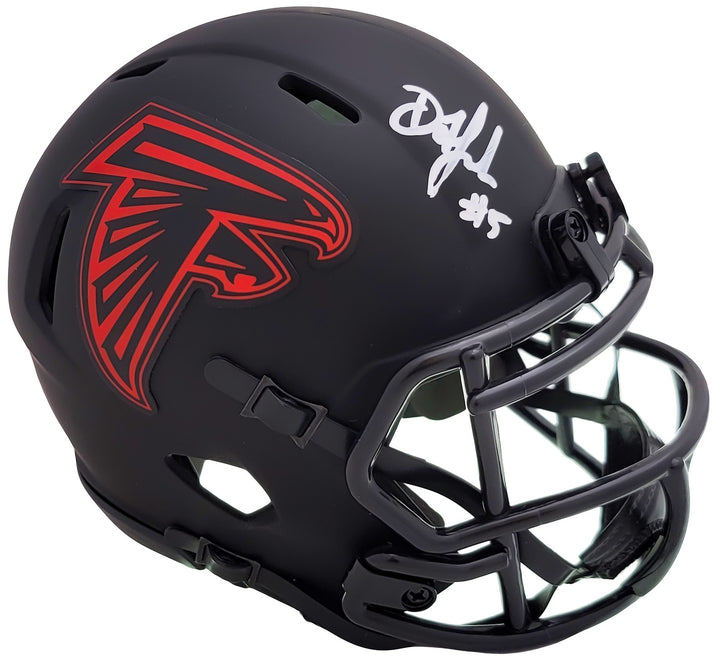 Drake London Signed Atlanta Falcons Eclipse Black Speed Mini Helmet Beckett