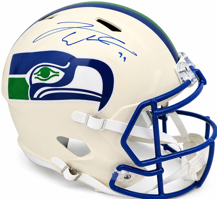 Leonard Williams Signed Seahawks Cream Full Size Retro Speed Replica Helmet