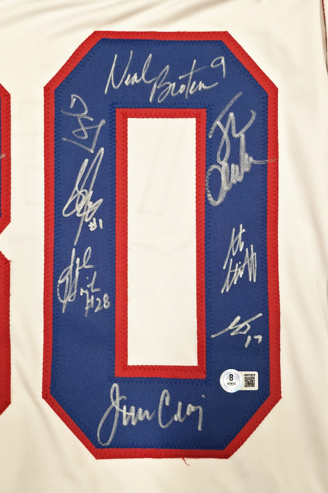1980 Team USA Miracle on Ice Auto White Jersey Miracles? 18 Sig Eruzione Beckett