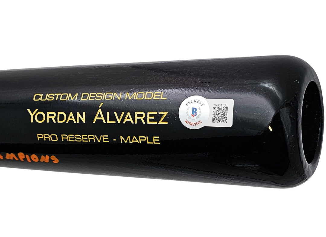 Yordan Alvarez Auto Black Victus Player Model Bat Astros 2022 WS Champs Beckett