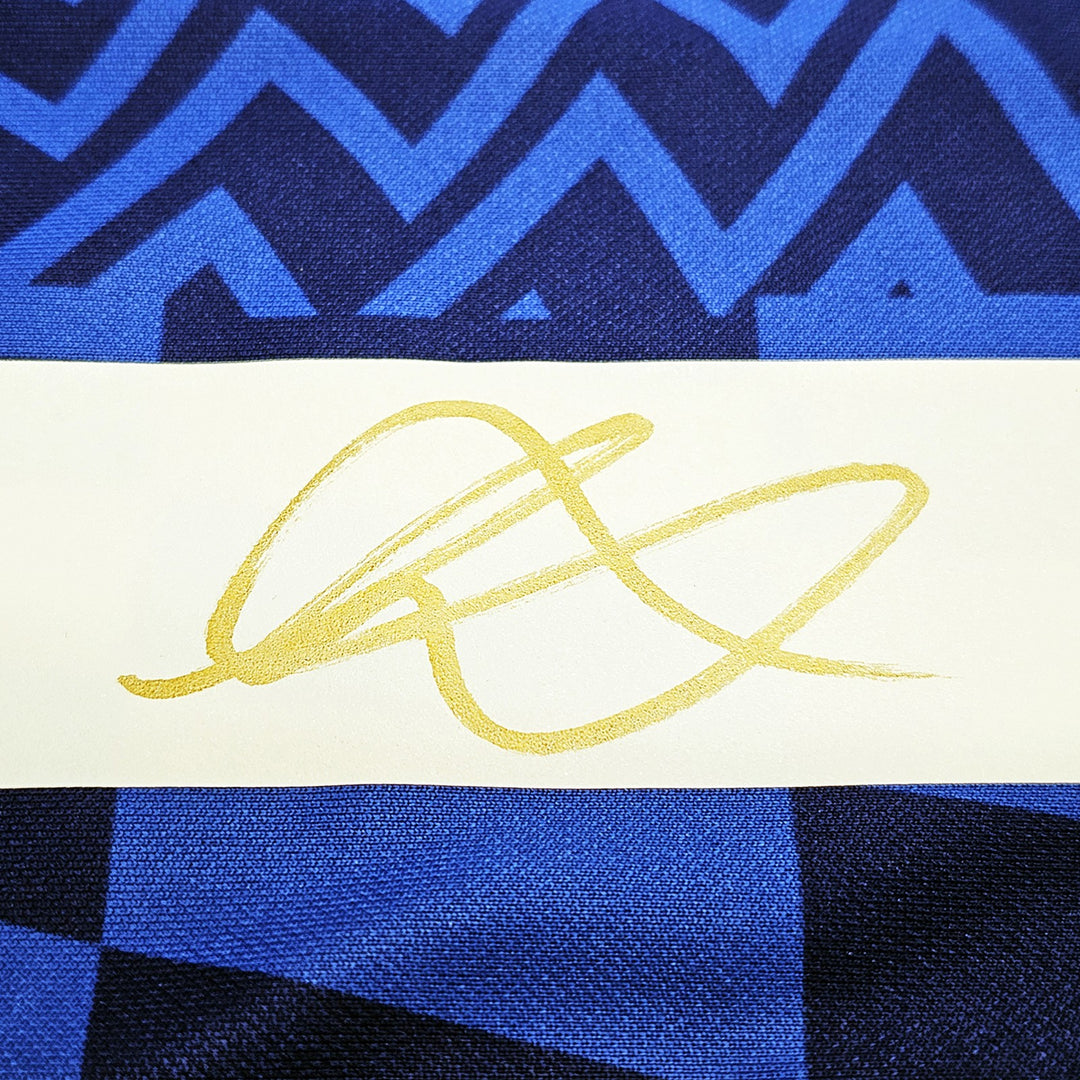 Chelsea F.C. Mason Mount Signed Blue Nike Jersey Size L in Gold Beckett