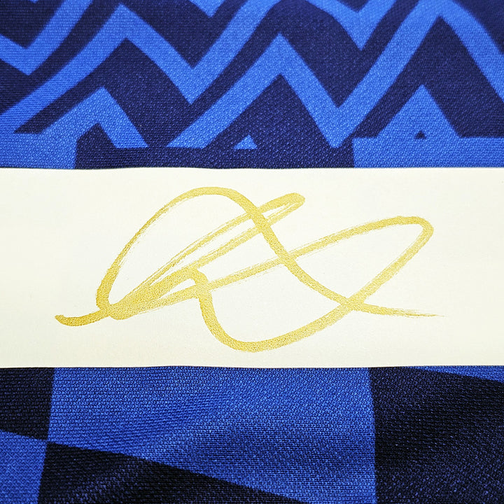 Chelsea F.C. Mason Mount Signed Blue Nike Jersey Size L in Gold Beckett