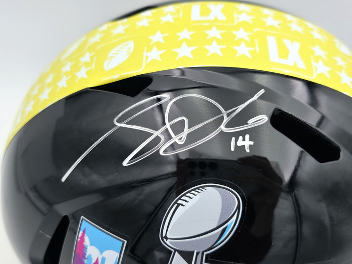 Sam Darnold Auto Seahawks Black SB LX Logo Full Size Spd Replica Helmet Beckett