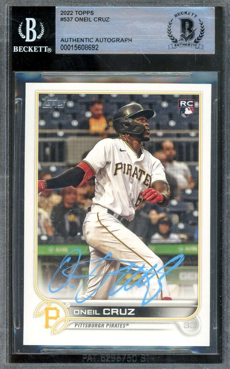 Oneil Cruz Beckett BAS Signed 2022 Topps Rookie Autograph