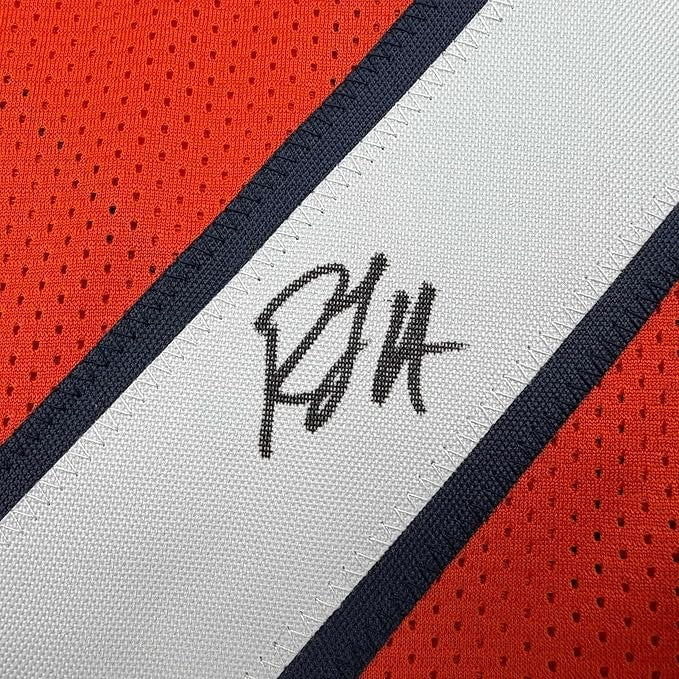 Framed Autographed/Signed R.J RJ Harvey 35x36 Denver Orange Jersey JSA COA