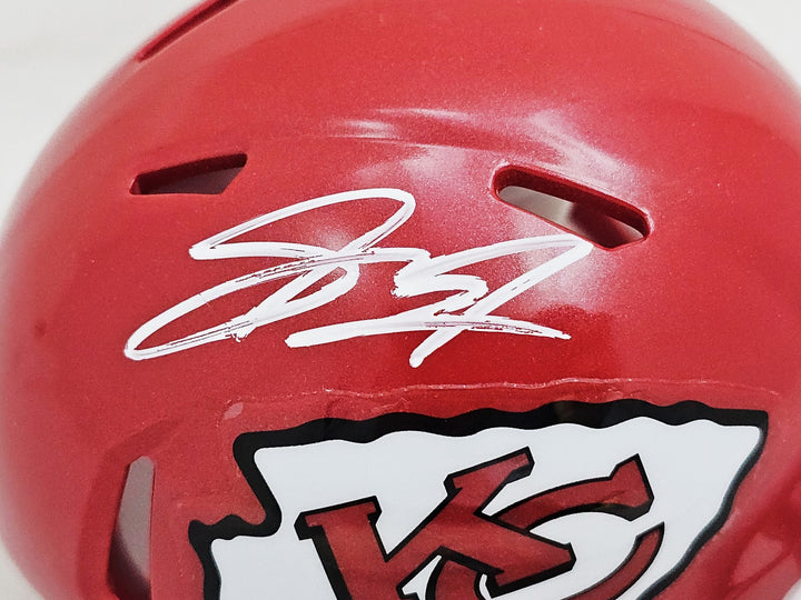 Skyy Moore Auto Signed Kansas City Chiefs Red Speed Mini Helmet Beckett Witness