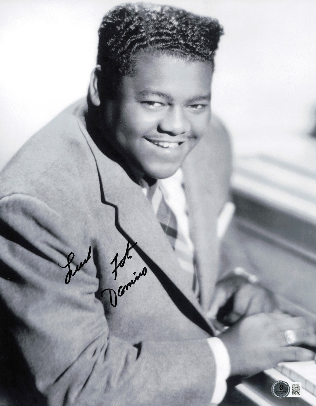 Fats Domino Autographed Signed 11x14 Photo Beckett BAS QR #AE31766