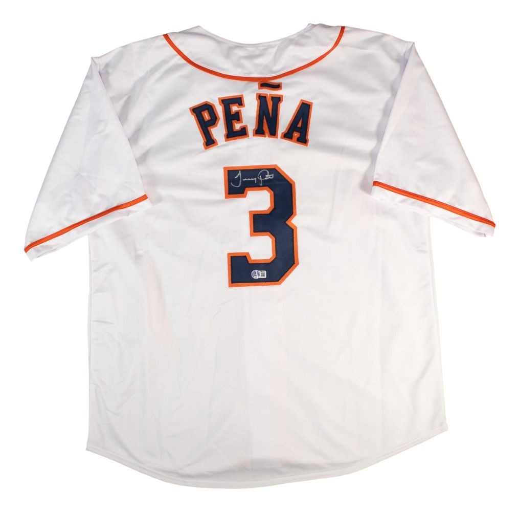 Jeremy Pena Houston Signed White Baseball Jersey BAS