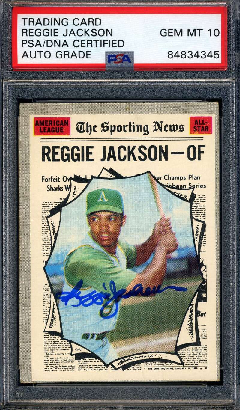 Reggie Jackson Gem Mint 10 PSA DNA Signed 1970 Topps Autograph