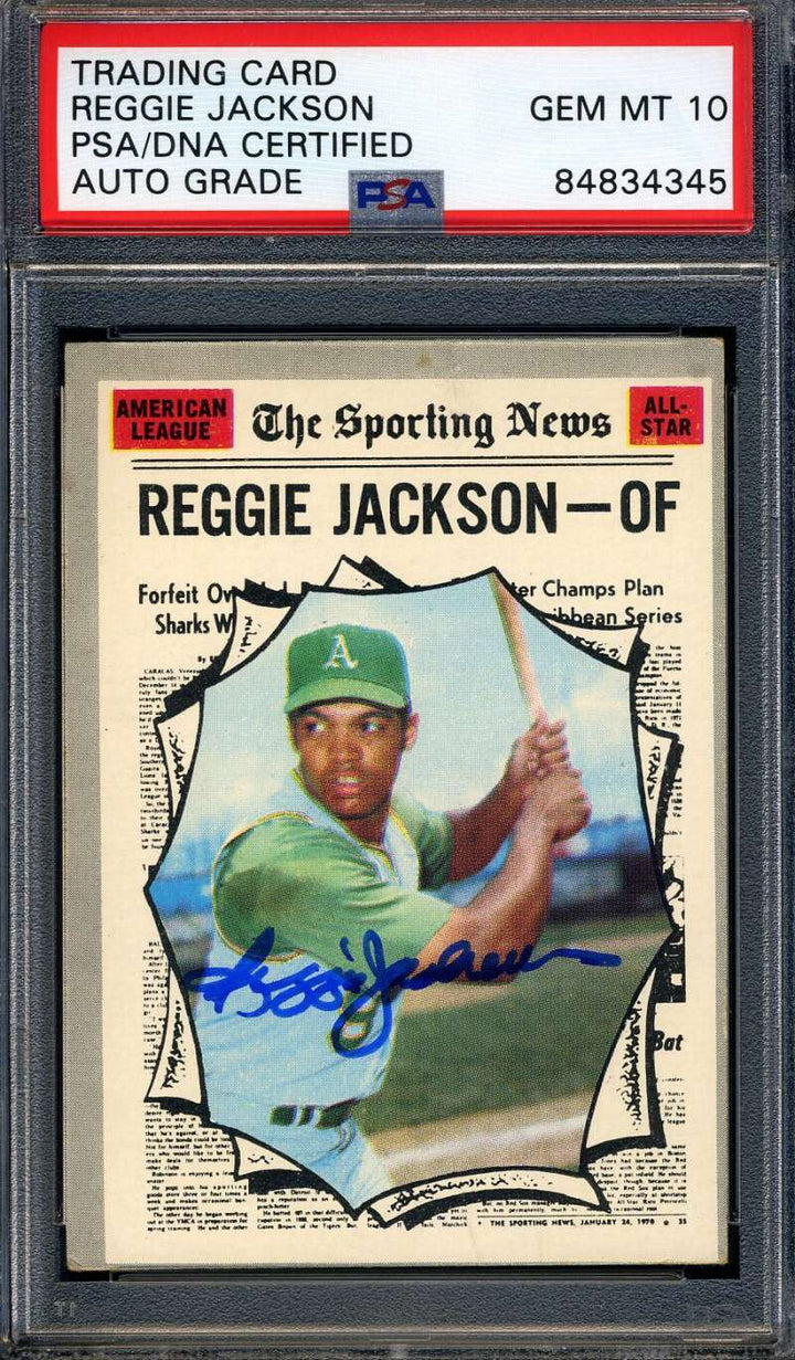 Reggie Jackson Gem Mint 10 PSA DNA Signed 1970 Topps Autograph