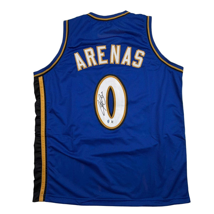Autographed/Signed Gilbert Arenas Washington Blue Jersey Beckett BAS COA