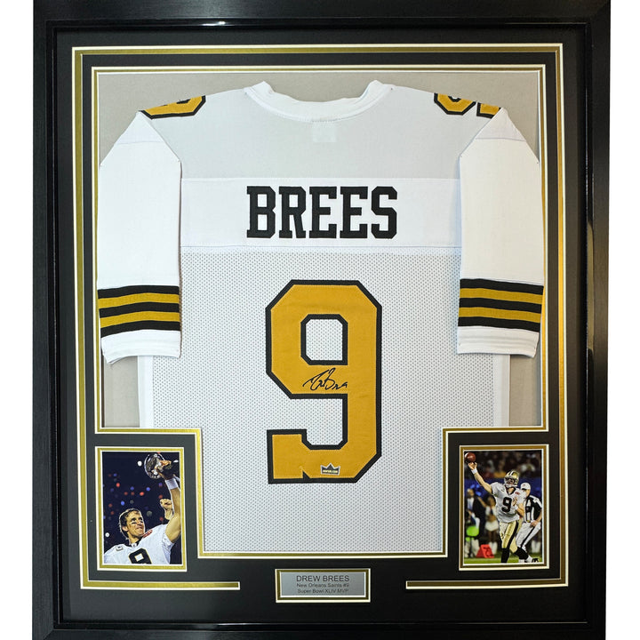Framed Facsimile Autographed Drew Brees 33x42 Orleans Reprint Laser Auto Jersey