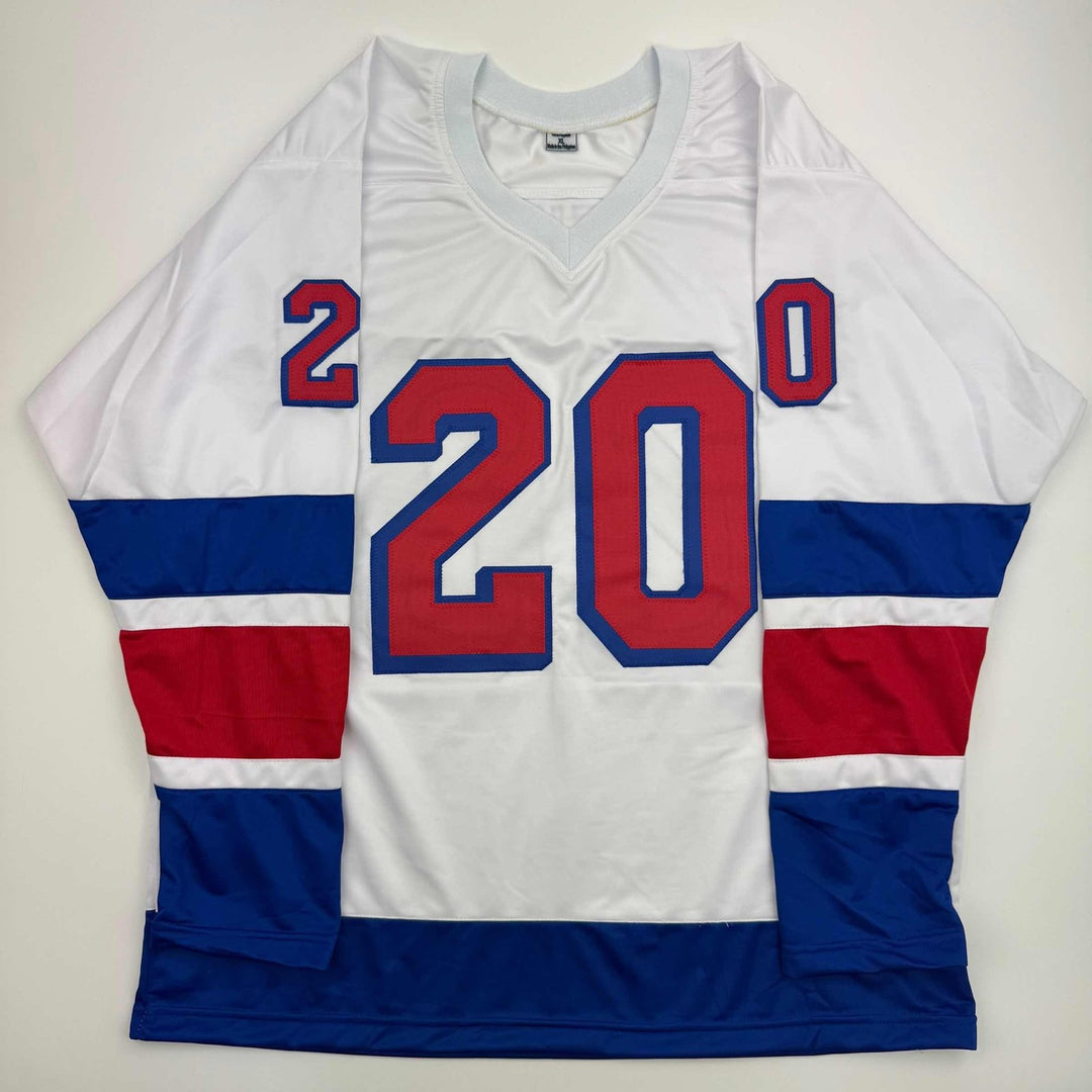 Autographed/Signed Chris Kreider New York White Jersey Beckett BAS COA