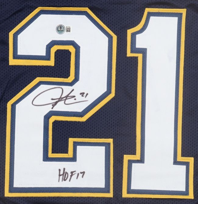 LaDainian Tomlinson San Diego Signed Navy Blue Football Jersey HOF 17 BAS