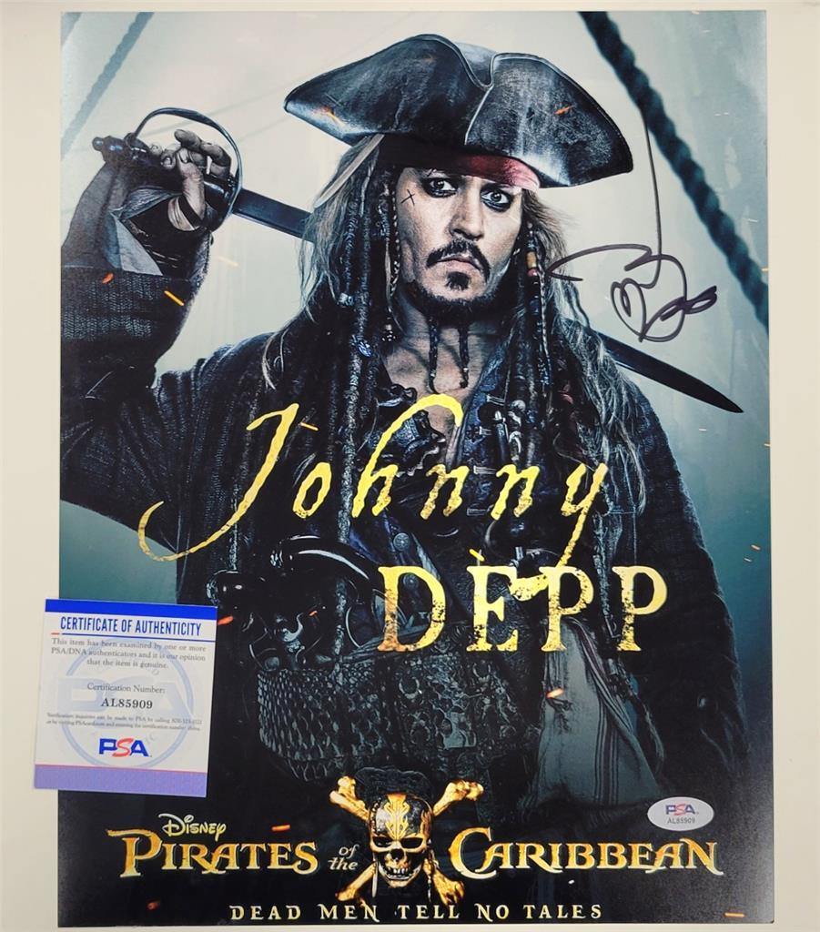 *READ* Johnny Depp signed Pirates of the Carribean 11x14 photo autograph PSA