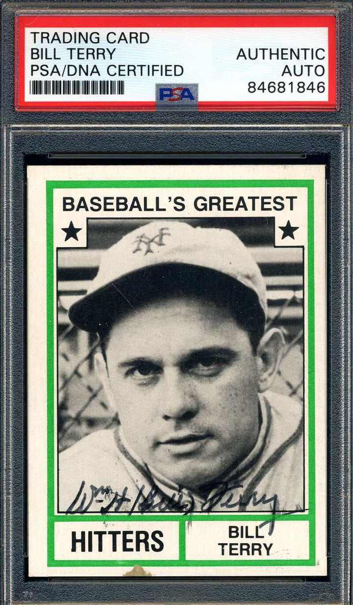 Bill Terry PSA DNA Signed 1982 TCMA Baseball's Greatest Autograph