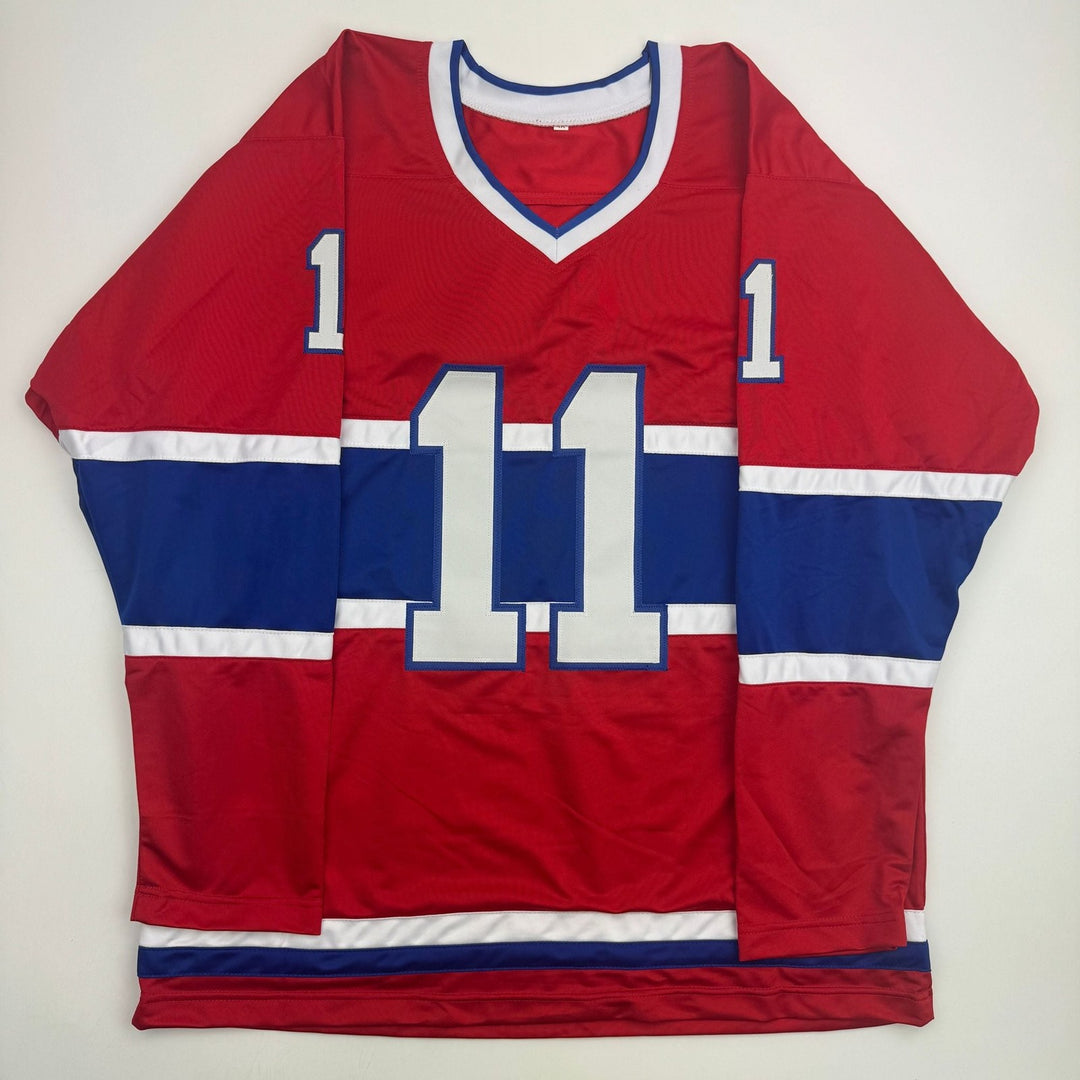 Autographed/Signed Marc Tardif Montreal Red Hockey Jersey BAS COA