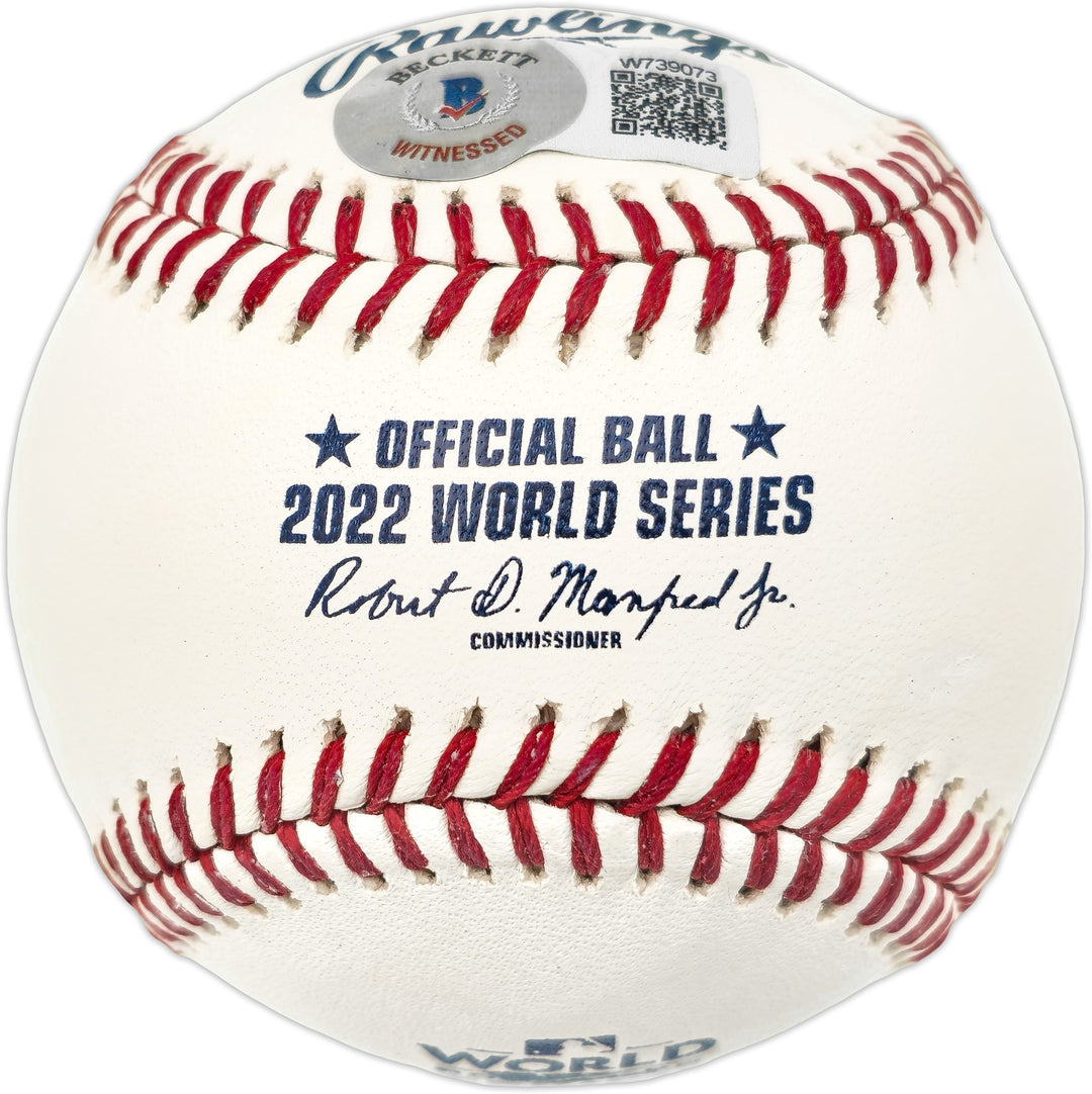 Alex Bregman Auto Signed 2022 WS Logo Baseball Astros 2022 WS Champs Beckett Wit