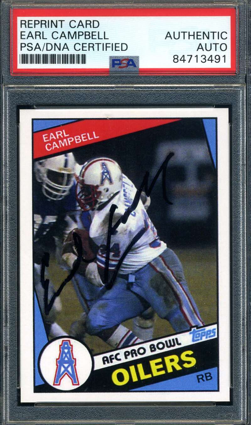 Earl Campbell PSA DNA Signed 2019 Skips 1984 Topps Autograph